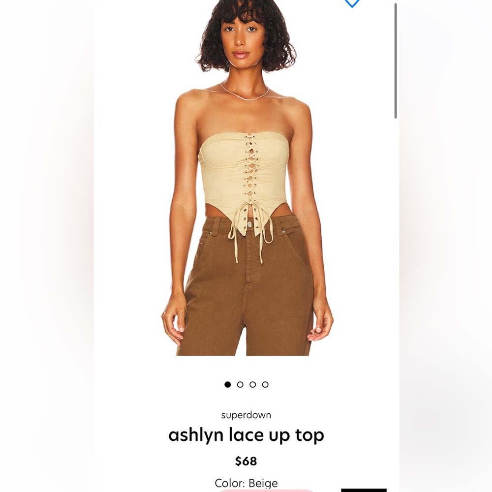 superdown ashlyn lace up top - Small NWT